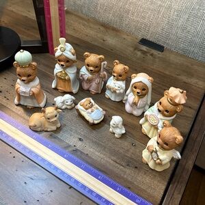 NWT VINTAGE HOMCO Nativity Bears Lot 5412 set of 11 figurines Christmas Holiday